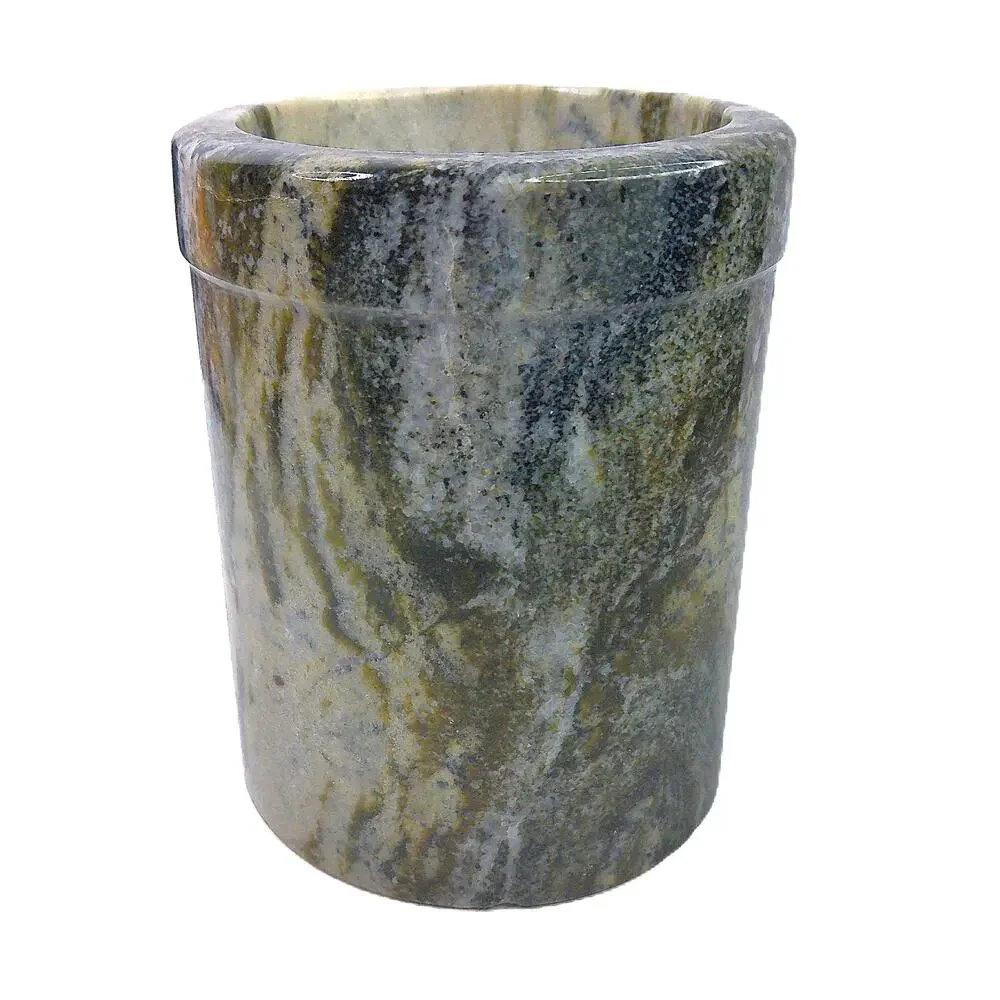 Vintage Natural Green Marble Wine Chiller & Utensil Holder Vase